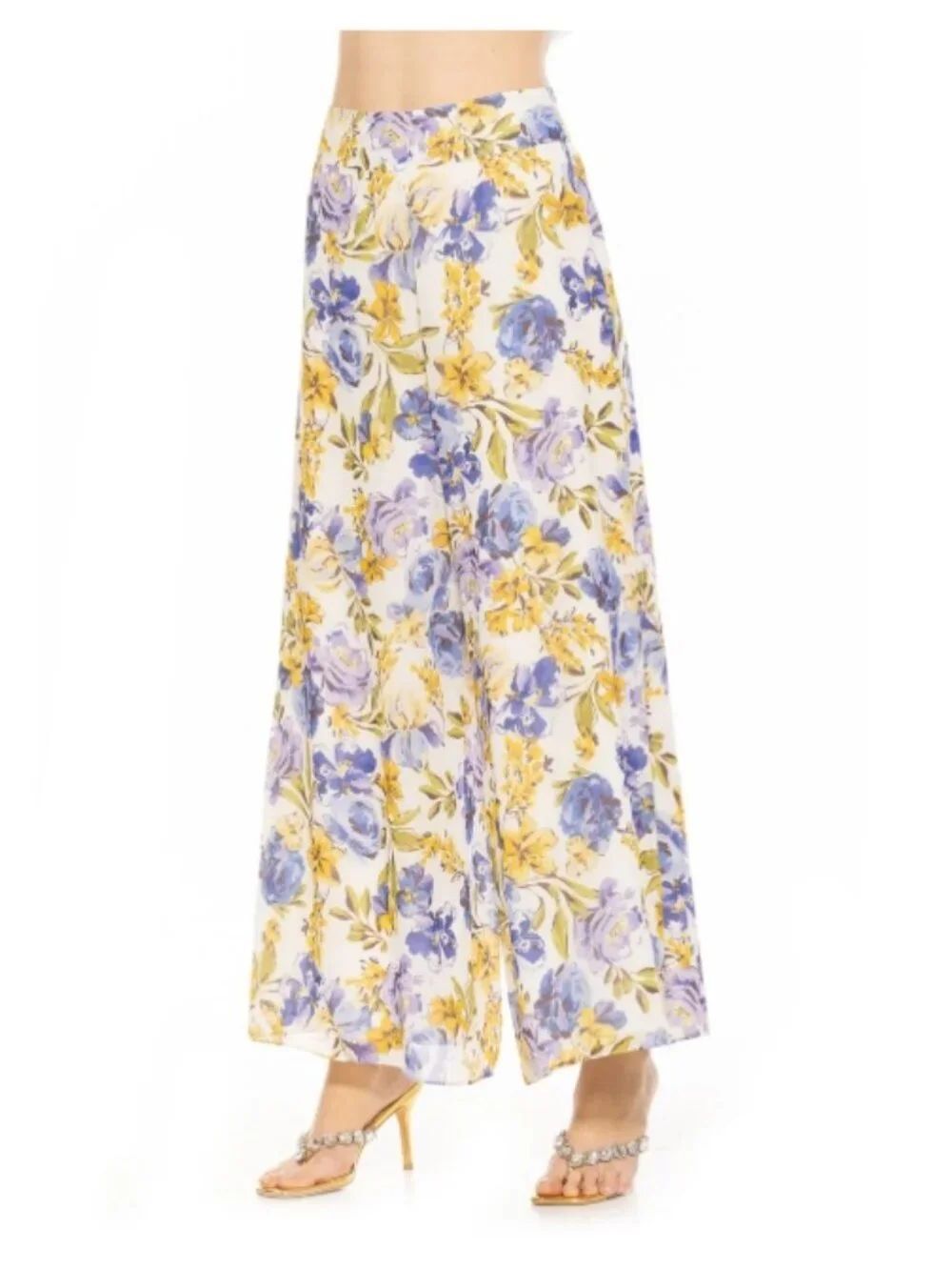 Like New! Alexia Admor Imogen High Waisted Wide Leg Chiffon Pant Size 8